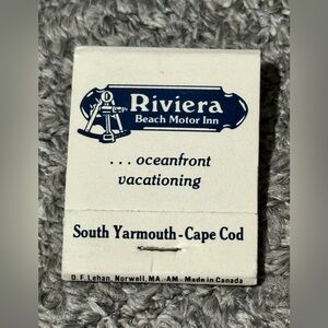Vintage Matchbook Riviera Beach Motor Inn So. Yarmouth Cape Cod Massachusetts MA